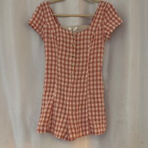 Mustard Seed Red and White Checkered Skort